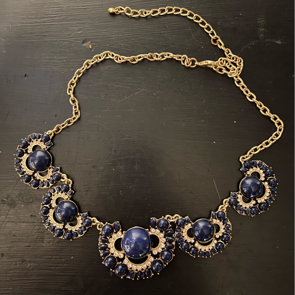 Gold & Blue Statement Necklace